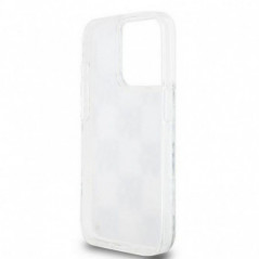 Apple iPhone 15 Pro Hülle DKNY Liquid Glitters Checkered Pattern Weiß