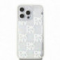 Apple iPhone 15 Pro Max Hülle DKNY Liquid Glitters Checkered Pattern Weiß