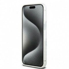 Apple iPhone 15 Pro Max Hülle DKNY Liquid Glitters Checkered Pattern Weiß
