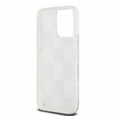 Apple iPhone 15 Pro Max Hülle DKNY Liquid Glitters Checkered Pattern Weiß