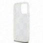 Apple iPhone 15 Pro Max Hülle DKNY Liquid Glitters Checkered Pattern Weiß