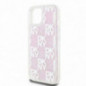 Apple iPhone 15 Hülle DKNY Liquid Glitters Checkered Pattern Rosa
