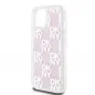 Apple iPhone 15 Hülle DKNY Liquid Glitters Checkered Pattern Rosa