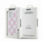 Apple iPhone 15 Hülle DKNY Liquid Glitters Checkered Pattern Rosa