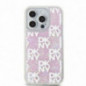 Apple iPhone 15 Pro Hülle DKNY Liquid Glitters Checkered Pattern Rosa