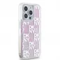 Apple iPhone 15 Pro Hülle DKNY Liquid Glitters Checkered Pattern Rosa