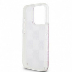 Apple iPhone 15 Pro Hülle DKNY Liquid Glitters Checkered Pattern Rosa