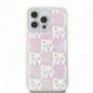 Apple iPhone 15 Pro Max Hülle DKNY Liquid Glitters Checkered Pattern Rosa