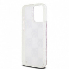 Apple iPhone 15 Pro Max Hülle DKNY Liquid Glitters Checkered Pattern Rosa
