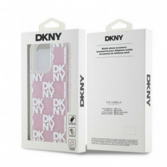 Apple iPhone 15 Pro Max Hülle DKNY Liquid Glitters Checkered Pattern Rosa