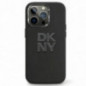 Apple iPhone 15 Hülle DKNY Silicone Stack Metal Logo Schwarz