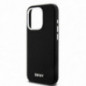 Apple iPhone 14 Pro Hülle DKNY Silicone Horizontal Metal Logo MagSAFE  Schwarz