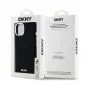 Apple iPhone 15 Hülle DKNY Silicone Horizontal Metal Logo MagSAFE  Schwarz