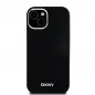 Apple iPhone 15 Plus Hülle DKNY Silicone Horizontal Metal Logo MagSAFE  Schwarz