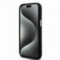 Apple iPhone 15 Plus Hülle DKNY Silicone Horizontal Metal Logo MagSAFE  Schwarz