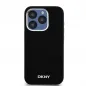 Apple iPhone 15 Pro Hülle DKNY Silicone Horizontal Metal Logo MagSAFE  Schwarz