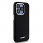 Apple iPhone 15 Pro Hülle DKNY Silicone Horizontal Metal Logo MagSAFE  Schwarz