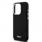 Apple iPhone 15 Pro Hülle DKNY Silicone Horizontal Metal Logo MagSAFE  Schwarz