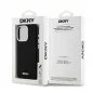 Apple iPhone 15 Pro Hülle DKNY Silicone Horizontal Metal Logo MagSAFE  Schwarz
