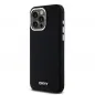 Apple iPhone 15 Pro Max Hülle DKNY Silicone Horizontal Metal Logo MagSAFE  Schwarz
