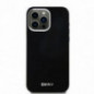 Apple iPhone 15 Pro Max Hülle DKNY Silicone Horizontal Metal Logo MagSAFE  Schwarz