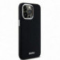Apple iPhone 15 Pro Max Hülle DKNY Silicone Horizontal Metal Logo MagSAFE  Schwarz