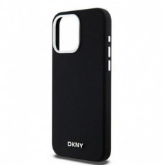 Apple iPhone 15 Pro Max Hülle DKNY Silicone Horizontal Metal Logo MagSAFE  Schwarz