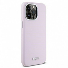 Apple iPhone 14 Pro Max Hülle DKNY Silicone Horizontal Metal Logo MagSAFE  Rosa