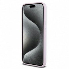 Apple iPhone 14 Pro Max Hülle DKNY Silicone Horizontal Metal Logo MagSAFE  Rosa
