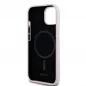 Apple iPhone 15 Hülle DKNY Silicone Horizontal Metal Logo MagSAFE  Rosa