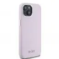 Apple iPhone 15 Plus Hülle DKNY Silicone Horizontal Metal Logo MagSAFE  Rosa
