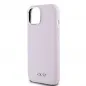 Apple iPhone 15 Plus Hülle DKNY Silicone Horizontal Metal Logo MagSAFE  Rosa