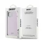 Apple iPhone 15 Plus Hülle DKNY Silicone Horizontal Metal Logo MagSAFE  Rosa