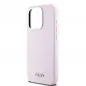 Apple iPhone 15 Pro Hülle DKNY Silicone Horizontal Metal Logo MagSAFE  Rosa