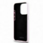 Apple iPhone 15 Pro Hülle DKNY Silicone Horizontal Metal Logo MagSAFE  Rosa