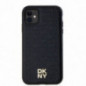 Apple iPhone 11 Hülle DKNY Pu Repeat Pattern Stack Logo MagSAFE  Schwarz