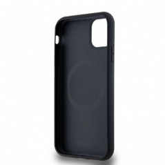 Apple iPhone 11 Hülle DKNY Pu Repeat Pattern Stack Logo MagSAFE  Schwarz