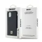 Apple iPhone 11 Hülle DKNY Pu Repeat Pattern Stack Logo MagSAFE  Schwarz