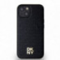 Apple iPhone 14 Hülle DKNY Pu Repeat Pattern Stack Logo MagSAFE  Schwarz
