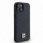 Apple iPhone 14 Hülle DKNY Pu Repeat Pattern Stack Logo MagSAFE  Schwarz