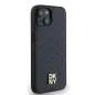 Apple iPhone 14 Hülle DKNY Pu Repeat Pattern Stack Logo MagSAFE  Schwarz
