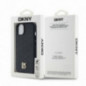 Apple iPhone 14 Hülle DKNY Pu Repeat Pattern Stack Logo MagSAFE  Schwarz