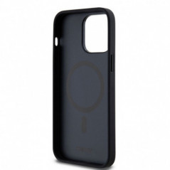 Apple iPhone 14 Pro Max Hülle DKNY Pu Repeat Pattern Stack Logo MagSAFE  Schwarz