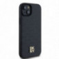 Apple iPhone 15 Hülle DKNY Pu Repeat Pattern Stack Logo MagSAFE  Schwarz