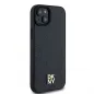 Apple iPhone 15 Hülle DKNY Pu Repeat Pattern Stack Logo MagSAFE  Schwarz
