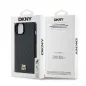 Apple iPhone 15 Hülle DKNY Pu Repeat Pattern Stack Logo MagSAFE  Schwarz