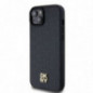 Apple iPhone 15 Plus Hülle DKNY Pu Repeat Pattern Stack Logo MagSAFE  Schwarz