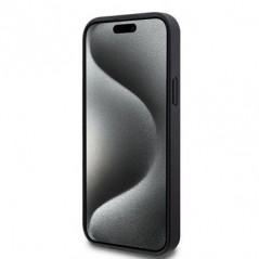 Apple iPhone 15 Plus Hülle DKNY Pu Repeat Pattern Stack Logo MagSAFE  Schwarz