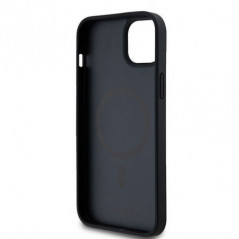 Apple iPhone 15 Plus Hülle DKNY Pu Repeat Pattern Stack Logo MagSAFE  Schwarz