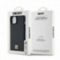 Apple iPhone 15 Plus Hülle DKNY Pu Repeat Pattern Stack Logo MagSAFE  Schwarz